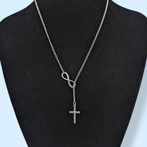 (2/$20) Cross & Infinity Lariat-Style Necklace